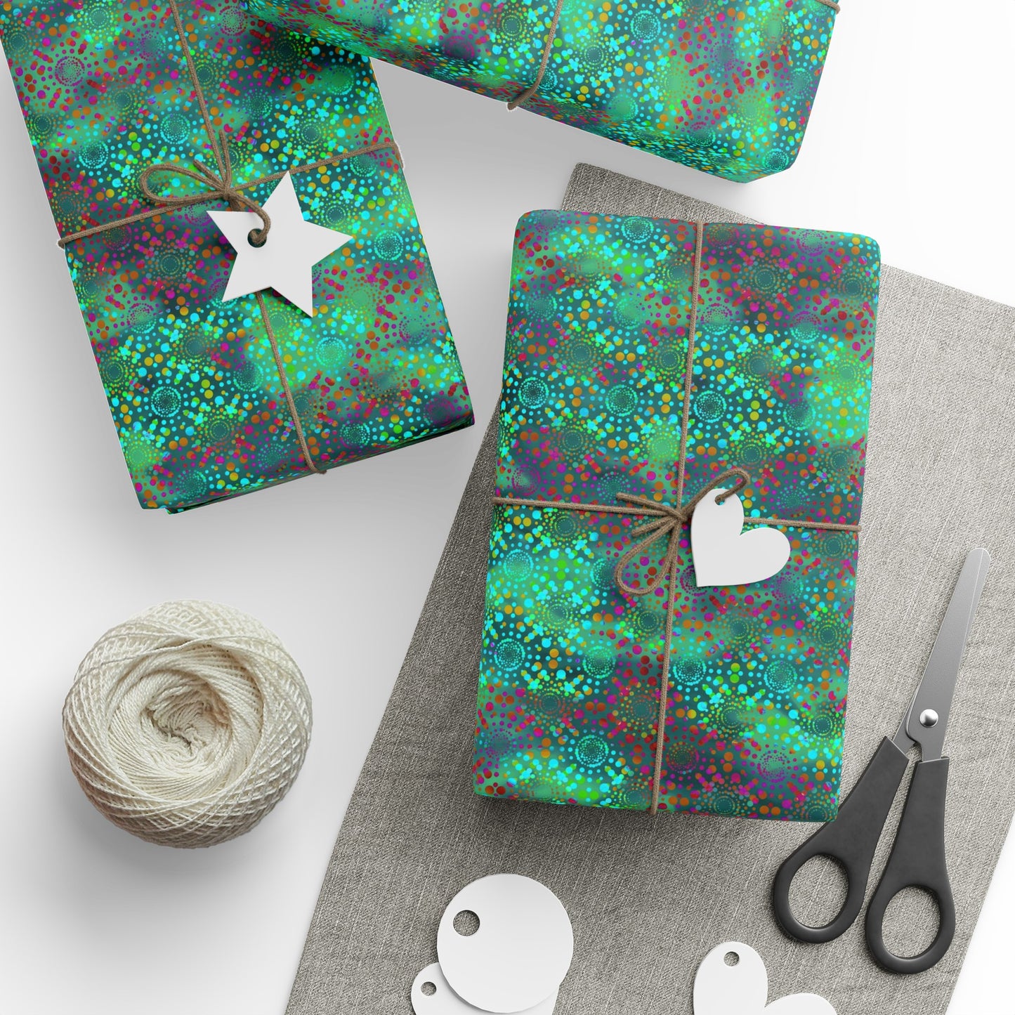 Wrapping Paper:  Dreamscapes [Teal Kaleidoscopes]