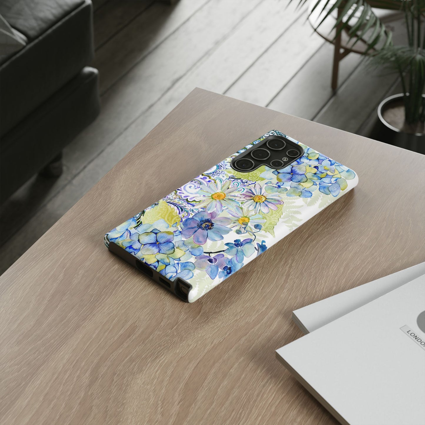 Samsung Galaxy S22 - Tough Case-Phone Case:  Haven [Blue Border]