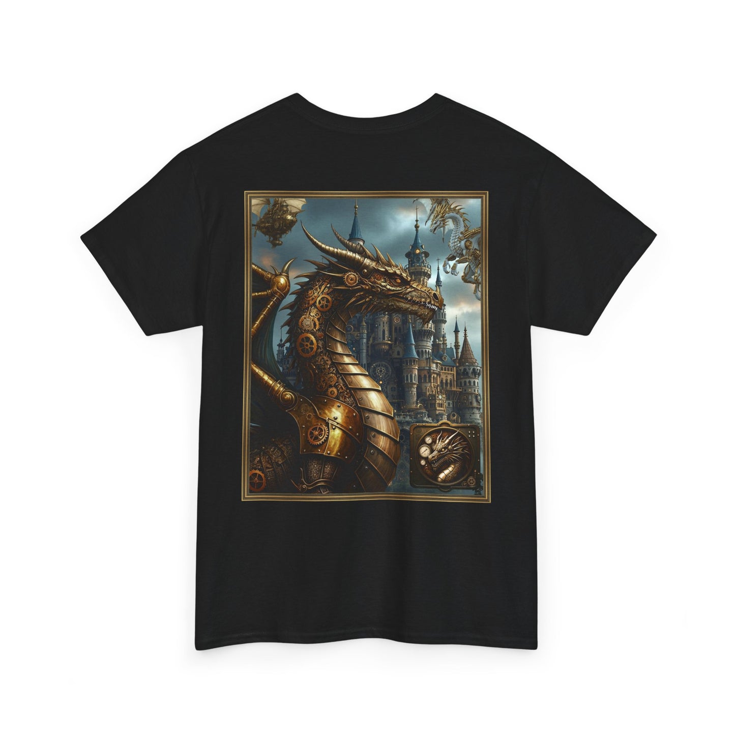 Dragon Crest T‑Shirt — Steampunk Dragon Fantasy Graphic Tee