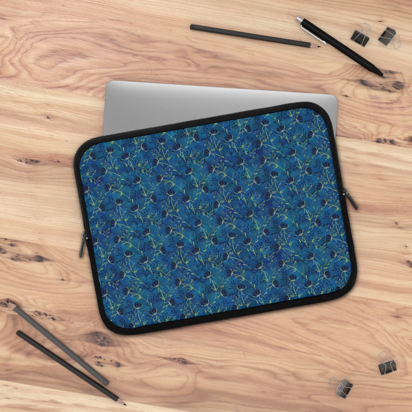 Laptop Sleeve:   [Blue Flowers]