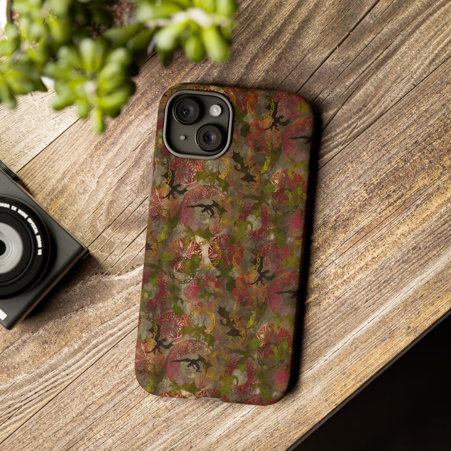 Apple I-Phone 15 Tough Case-Phone Case:  Dreamscapes [Bright Flowers]