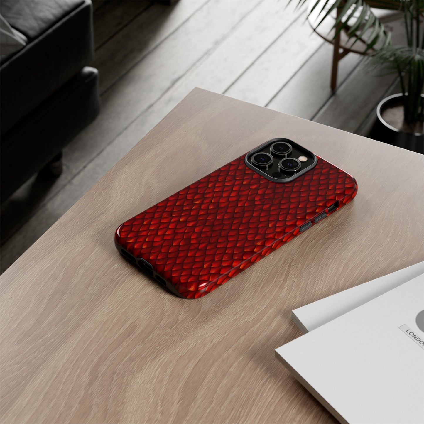 Apple I-Phone 14 (Series) Tough Case-Phone Case: Dragon [Red Scales]