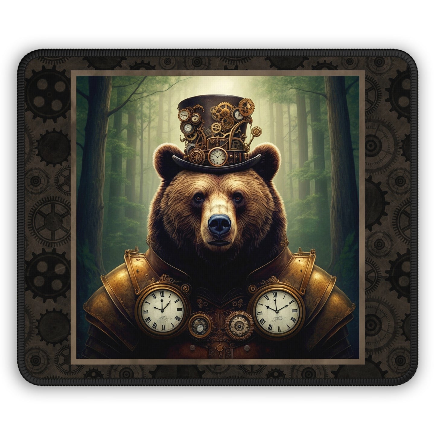 Mouse Pad-Gaming;  9x7:  Steampunk Menagerie [Bear]