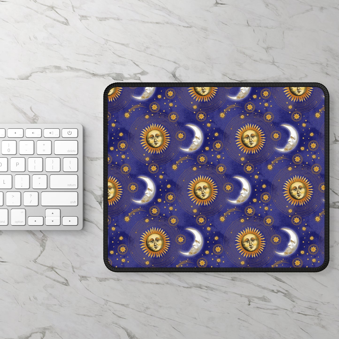 Mouse Pad-Gaming:  Celestial [Sun, Moon, Stars-Blue]