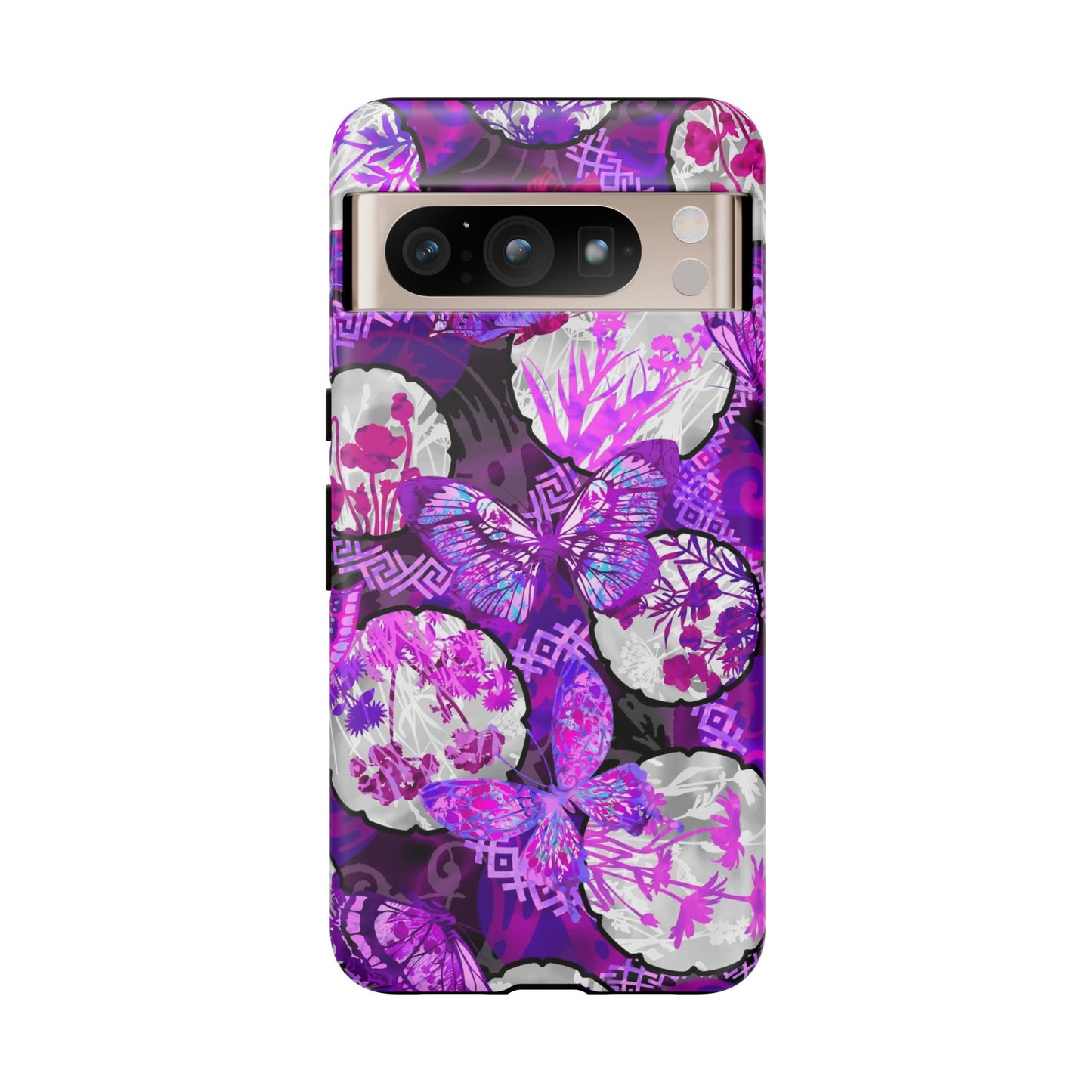 Google Pixel Tough Case-Phone Case: Dreamscapes [Bright Purple Butterflies]