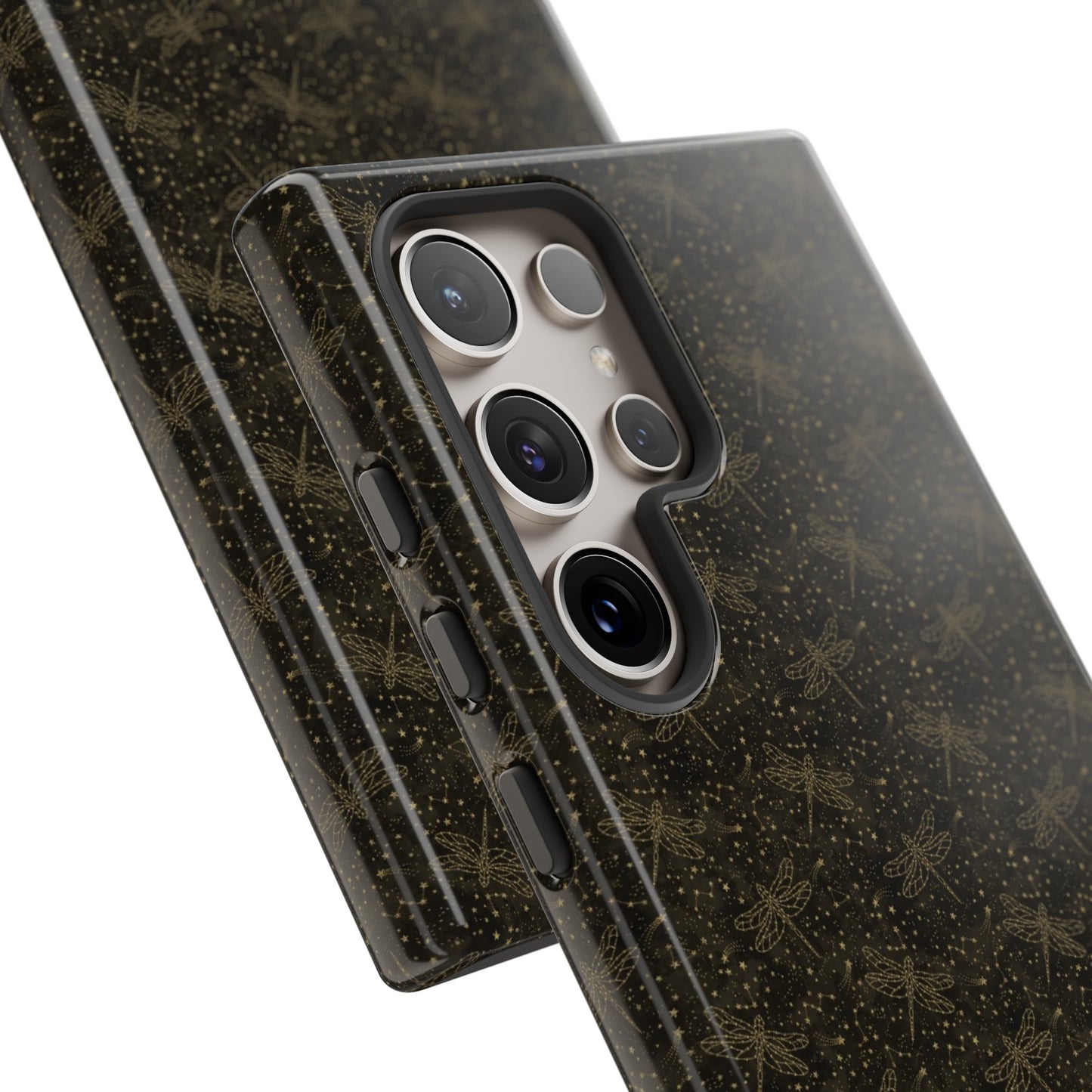 Samsung Galaxy Series Tough Case-Phone Case: The Sun, The Moon, And The Stars [Gold Dragonflies]