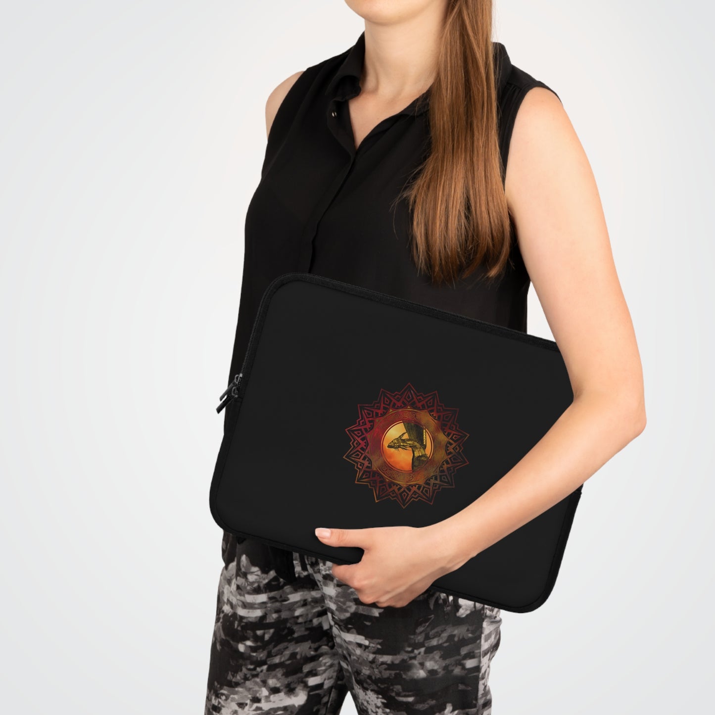 Mystic Mushroom Laptop Sleeve — Boho Fungi Mandala Protective Case