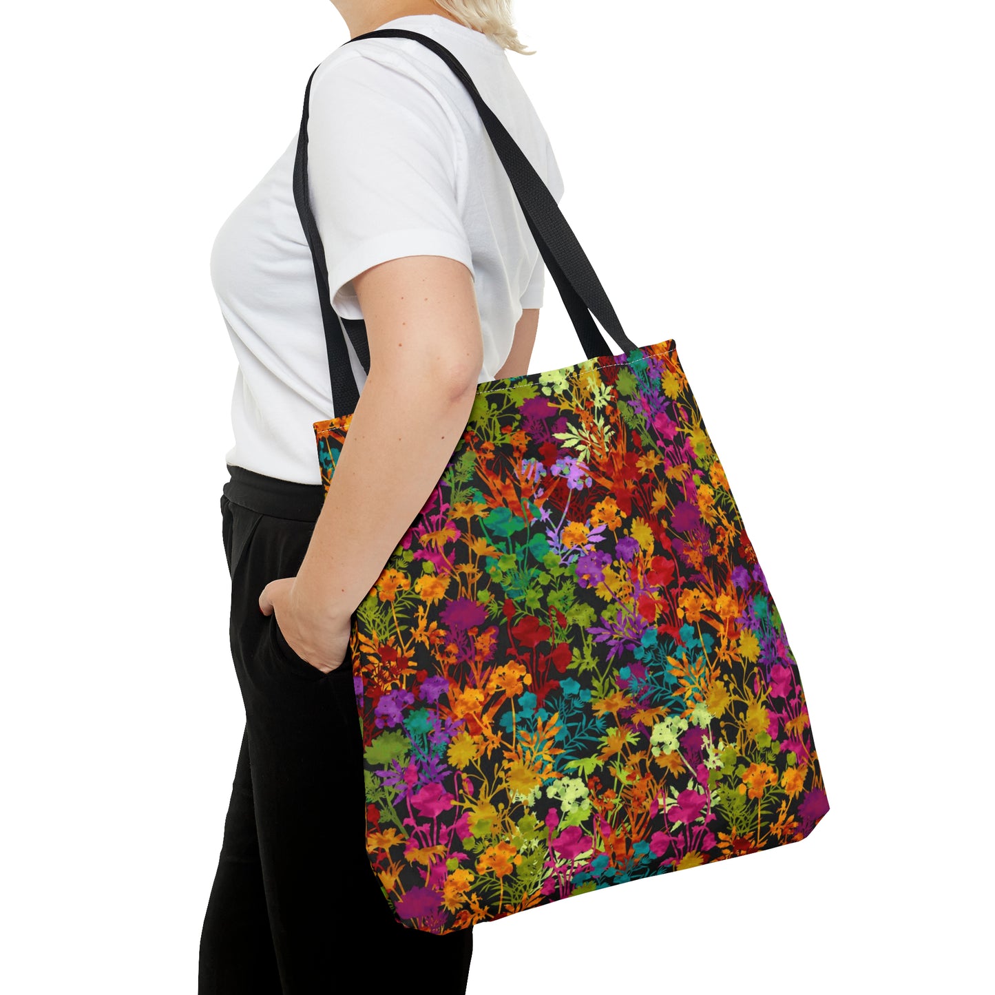 Tote Bag:  Large-18x18; Dreamscapes-Multi Color Flowers