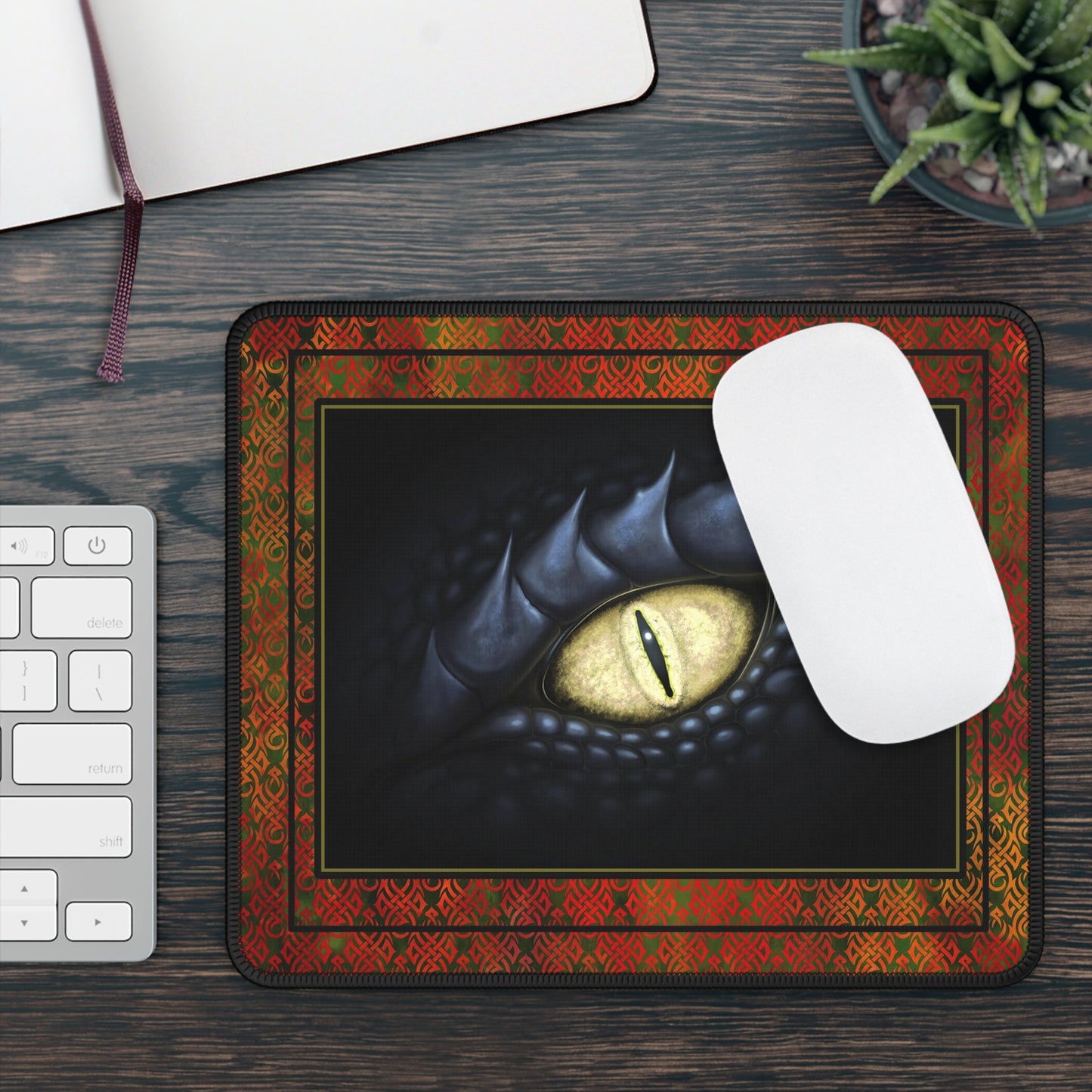 Mouse Pad-Gaming;  9x7 - "Dragons" [Fire Red-Black Eyel]