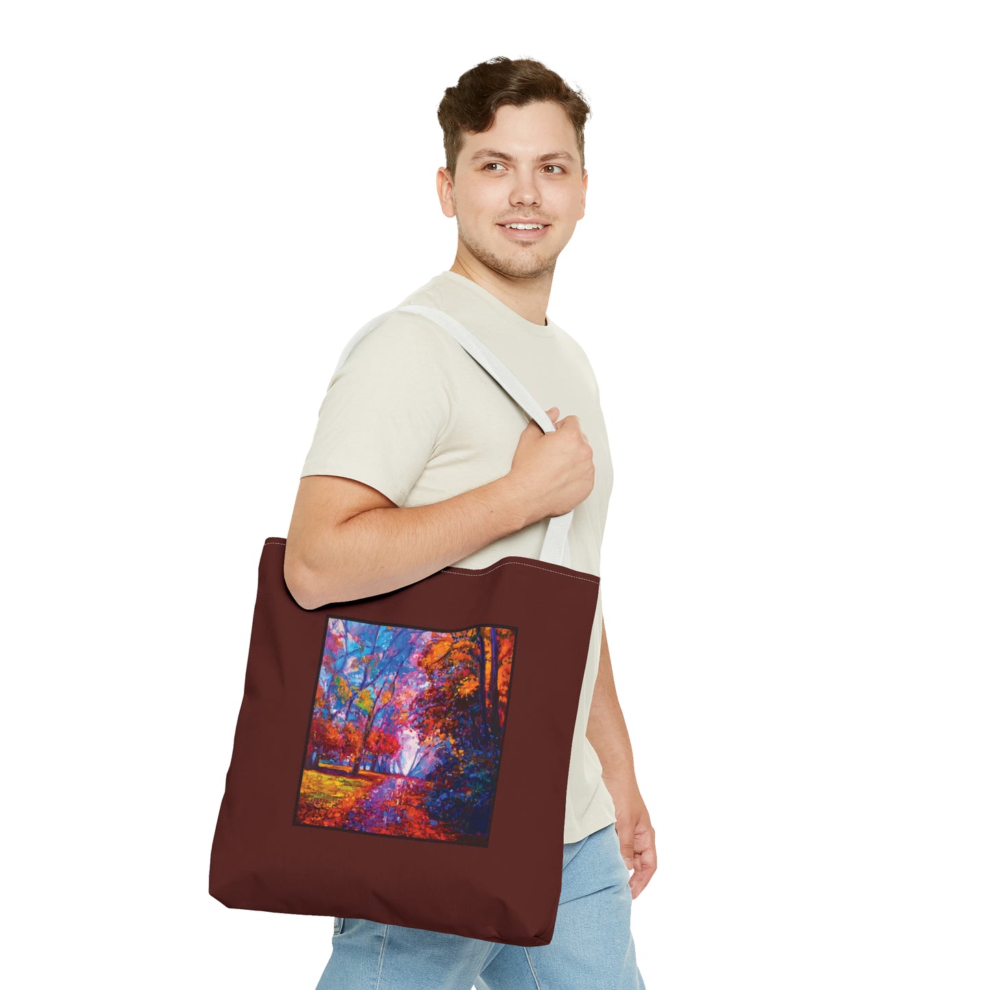 Tote Bag:  large-18x18;  "Year of Art" [Fall Path-Small Panel]