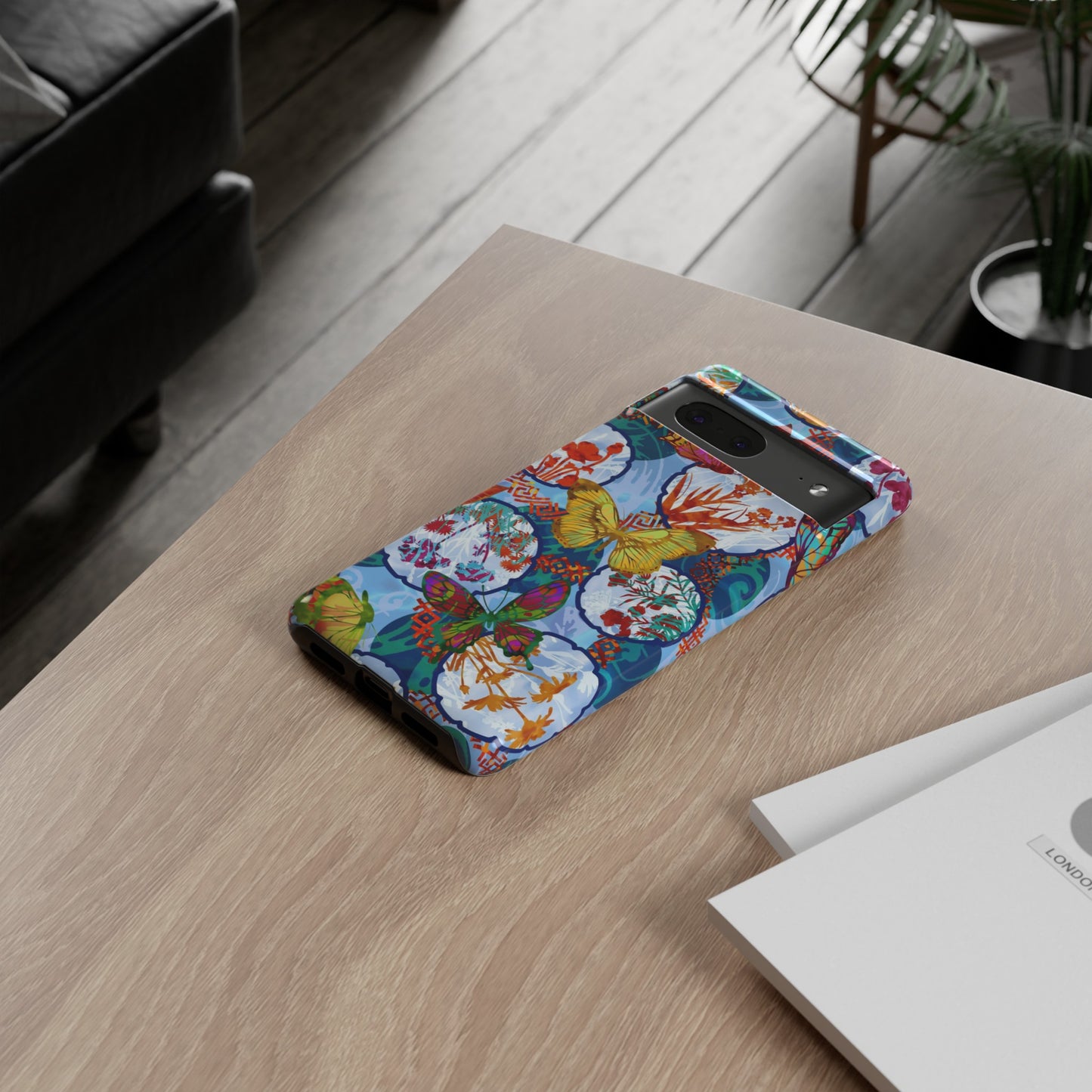 Android Google Pixel (Series) Tough Case-Phone Case:  Dreamscapes [Light Blue Butterflies]