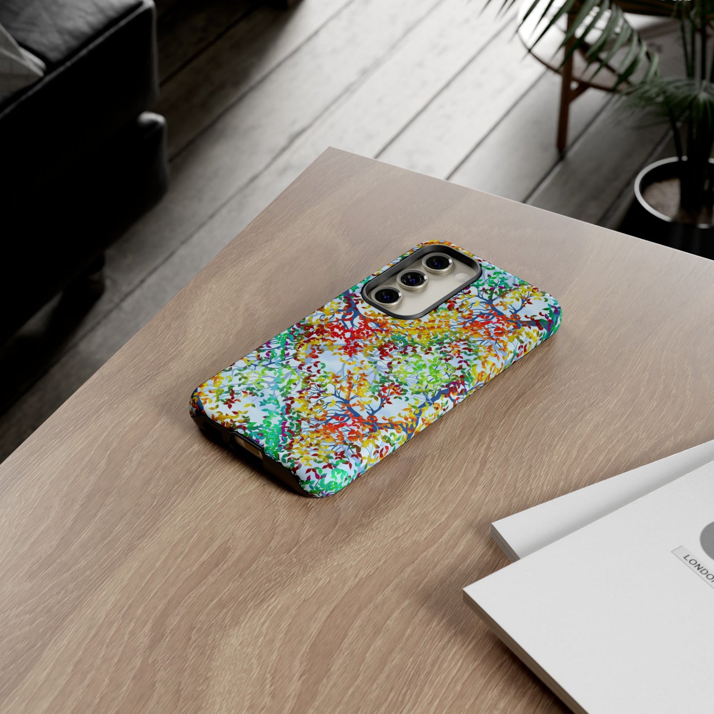 Samsung Galaxy Series Tough Case-Phone Case: Dreamscapes [Multi-Colored Leaves-Light]