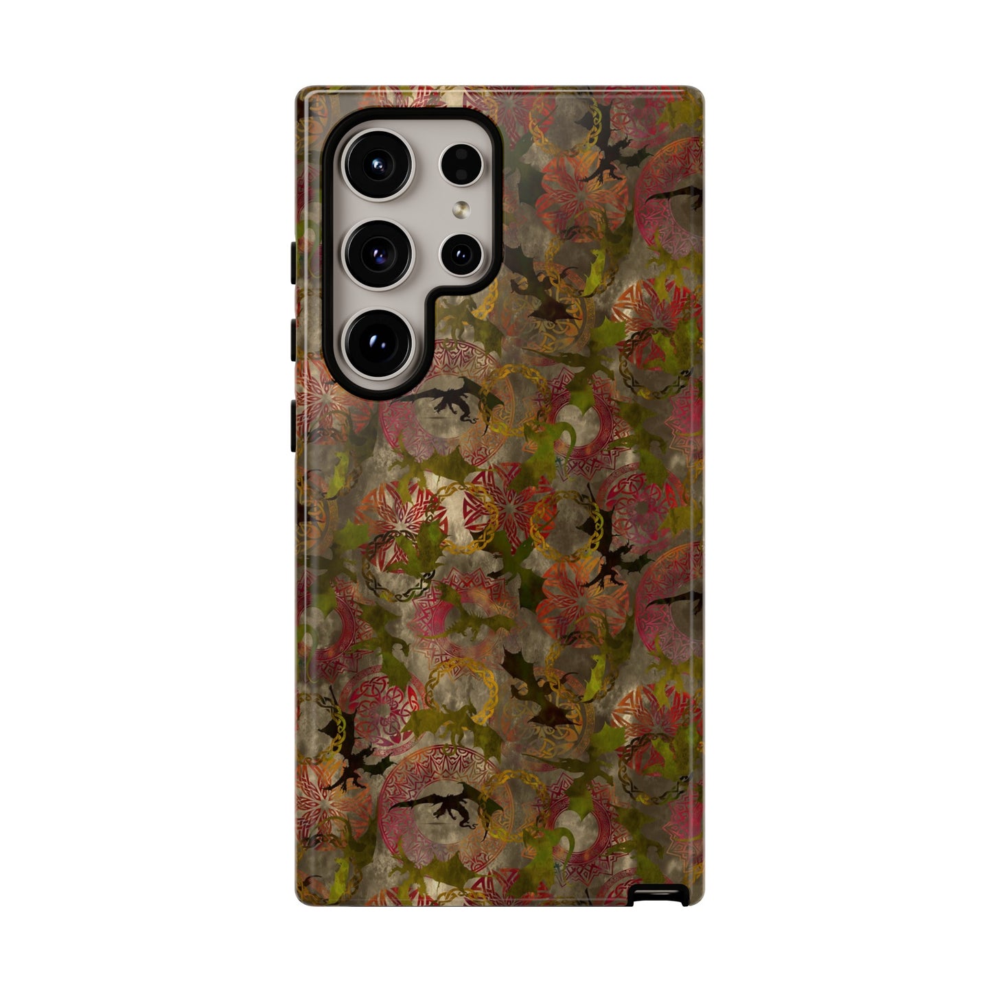 Samsung Galaxy Series Tough Case-Phone Case: Dragons [Light Green Panel]