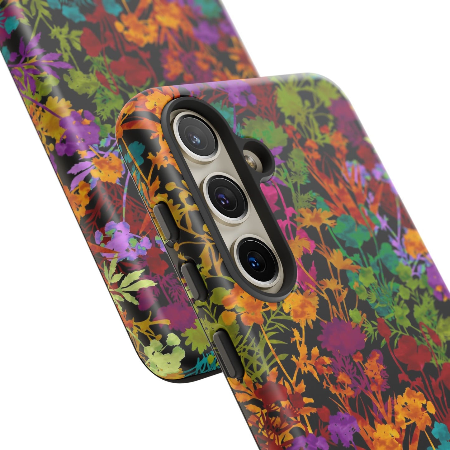 Samsung Galaxy Series Tough Case-Phone Case: Dreamscapes [Multi-Colored Flowers-Dark]