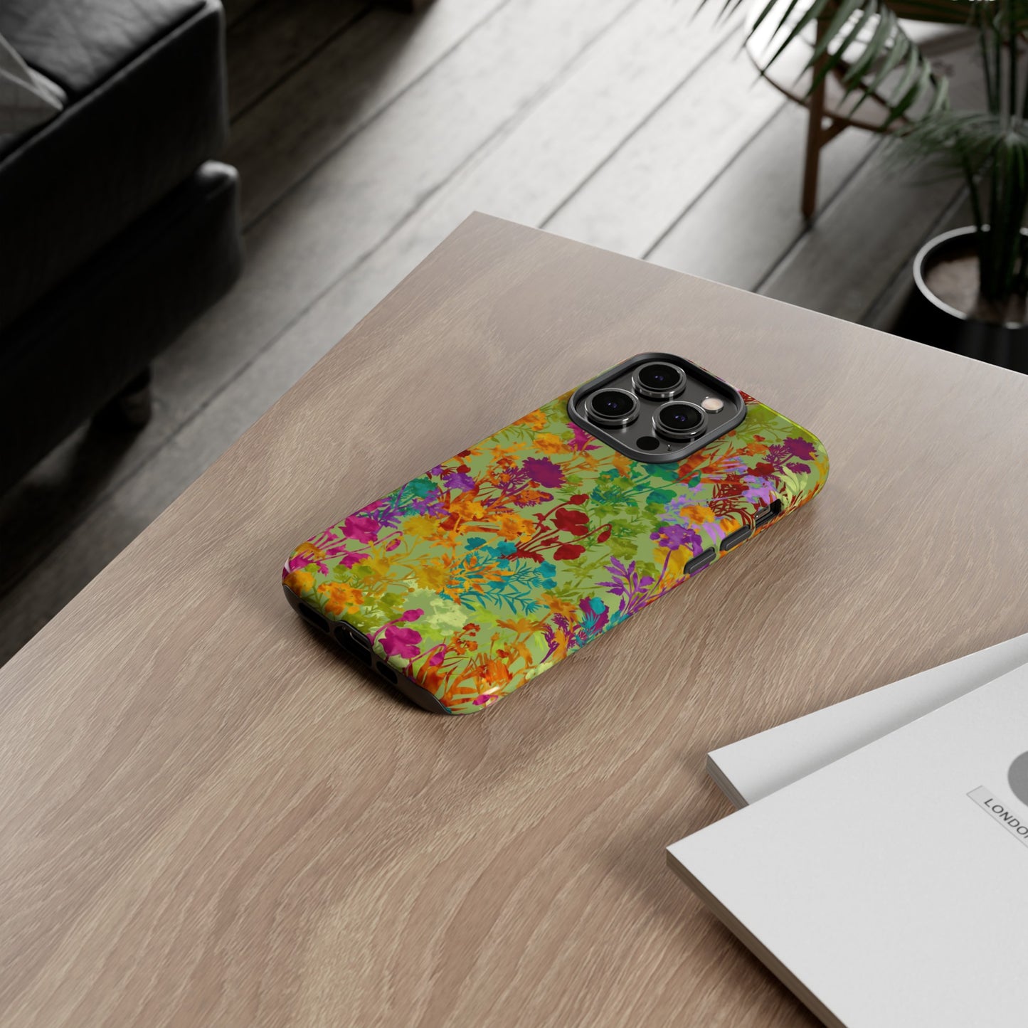 Apple I-Phone 14 (Series)-Tough Case-Phone Case:  Dreamscapes [Multi-Colored Flower-Yellow]