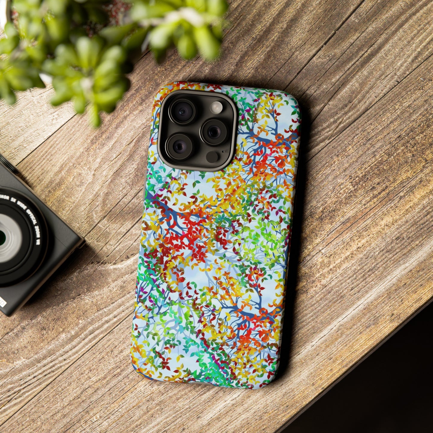 Apple I-Phone 15 (Series) Tough Case-Phone Case:  Dreamscapes [Light Fall Leaves]