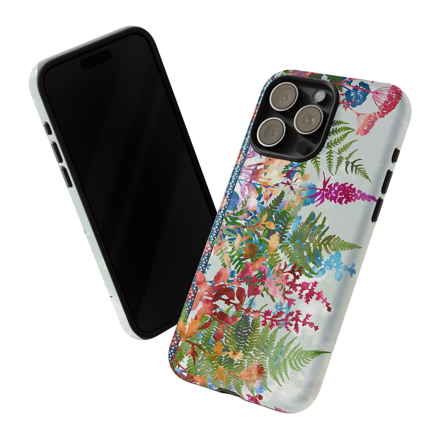 Apple I-Phone 15 (Series) Tough Case-Phone Case:  Haven [Lite Blue Border]