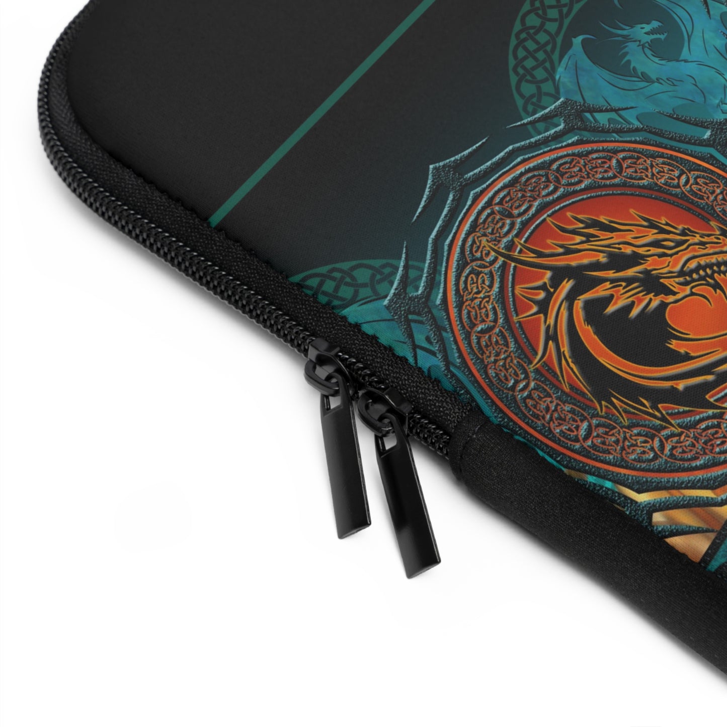Laptop Sleeve  (Multiple Sizes): Emerald Dragons [Dragon Border]