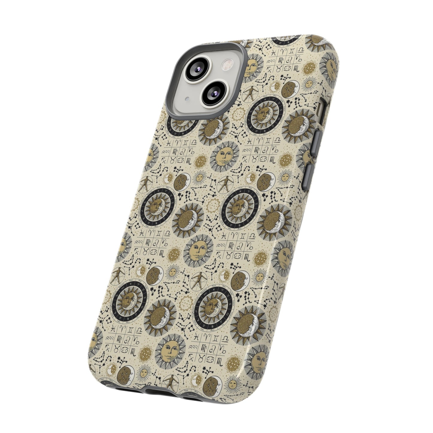 Apple I-Phone 14 (Series)-Tough Case-Phone Case: The Sun, The Moon, And The Stars [Zodiac Symbols]
