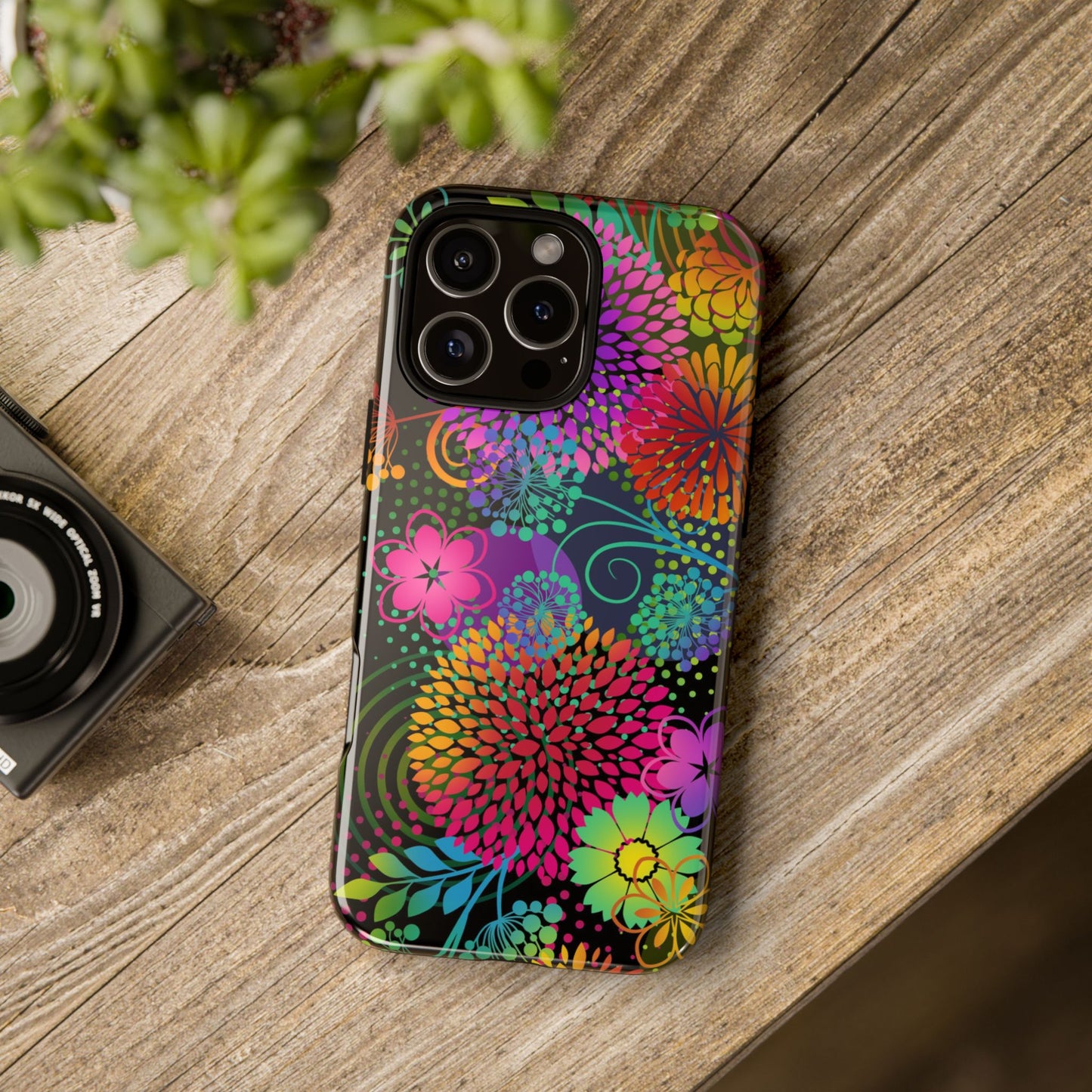 Apple I-Phone 16 (Series) Tough Case-Phone Case:  Unusual Garden [Bright Flowers]