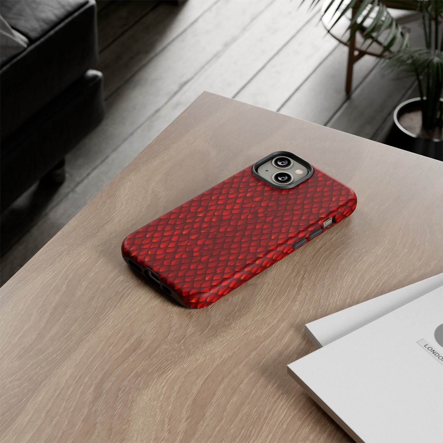 Apple I-Phone 14 (Series) Tough Case-Phone Case: Dragon [Red Scales]