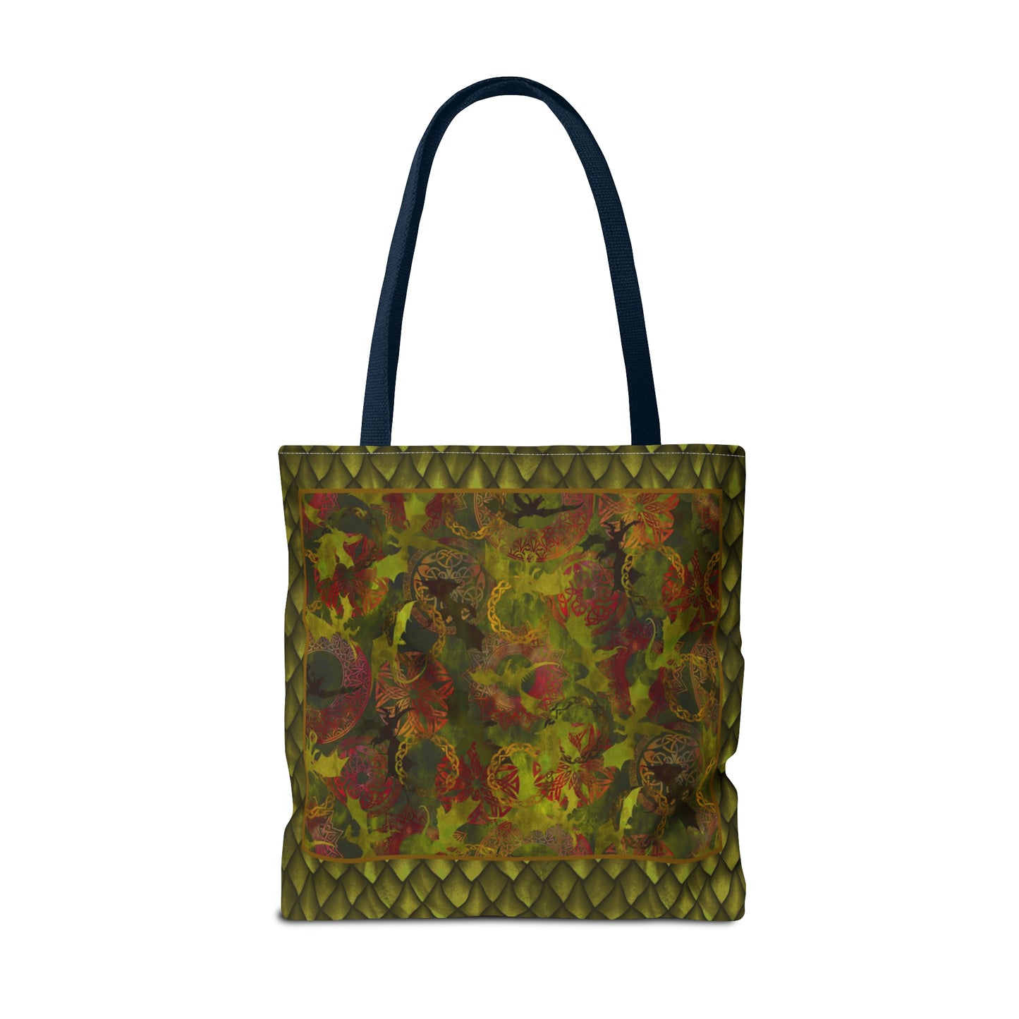 Tote Bag:  large-18x18;  "Dragons" [Green Panel]