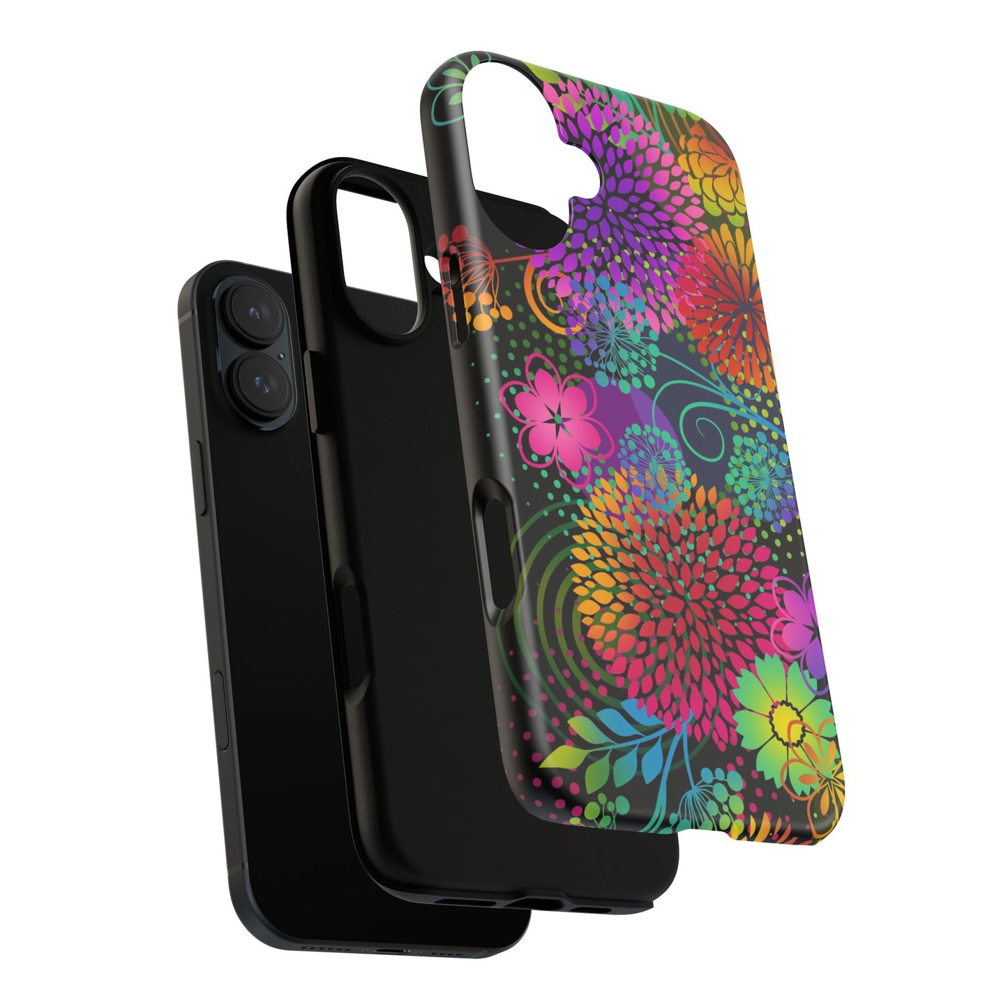 Apple I-Phone 16 (Series) Tough Case-Phone Case:  Unusual Garden [Bright Flowers]