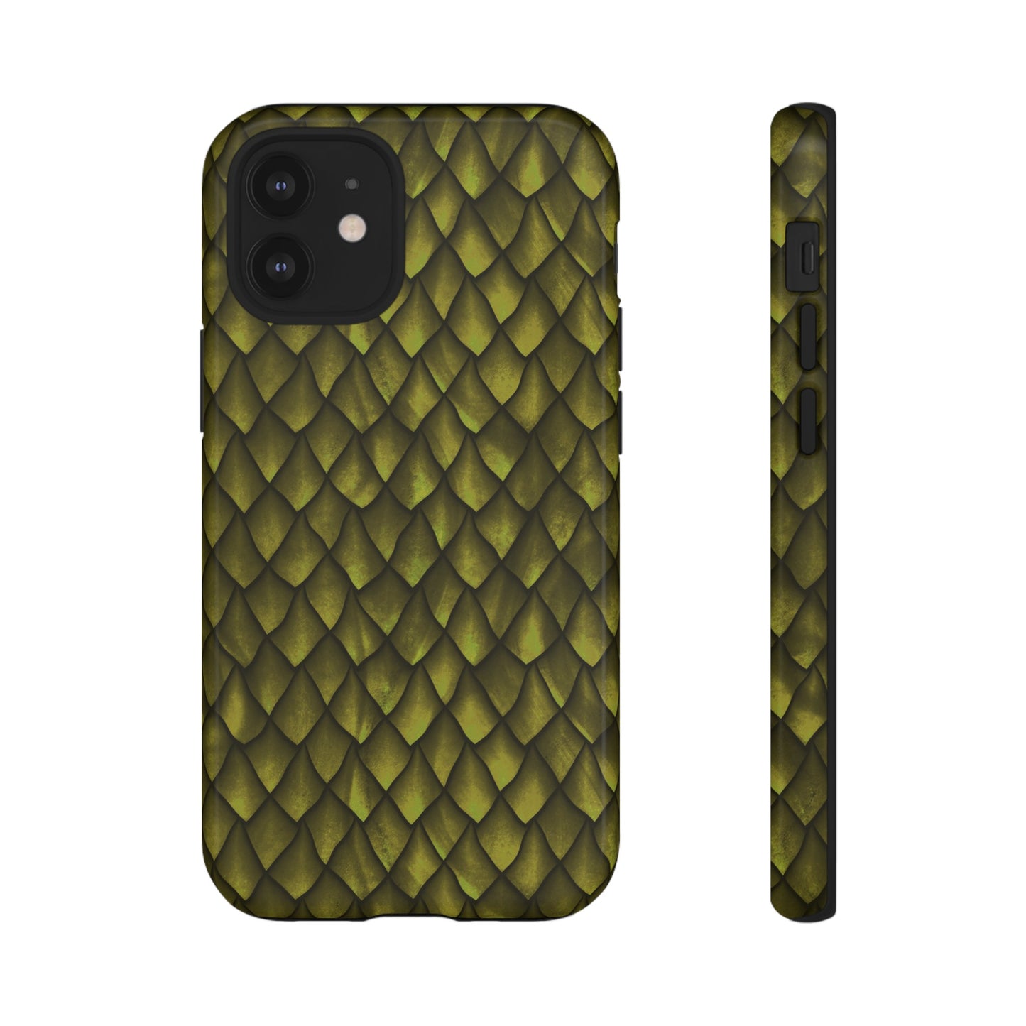 Apple I-Phone 12 (Series) Tough Case-Phone Case: Dragons [Green Scales]