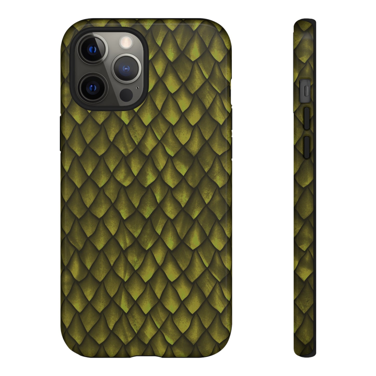 Apple I-Phone 12 (Series) Tough Case-Phone Case: Dragons [Green Scales]