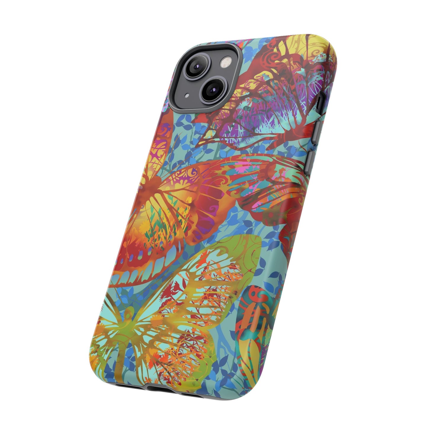 Apple I-Phone 14 (Series)-Tough Case-Phone Case:  Dreamscapes [Light Blue Butterflies]