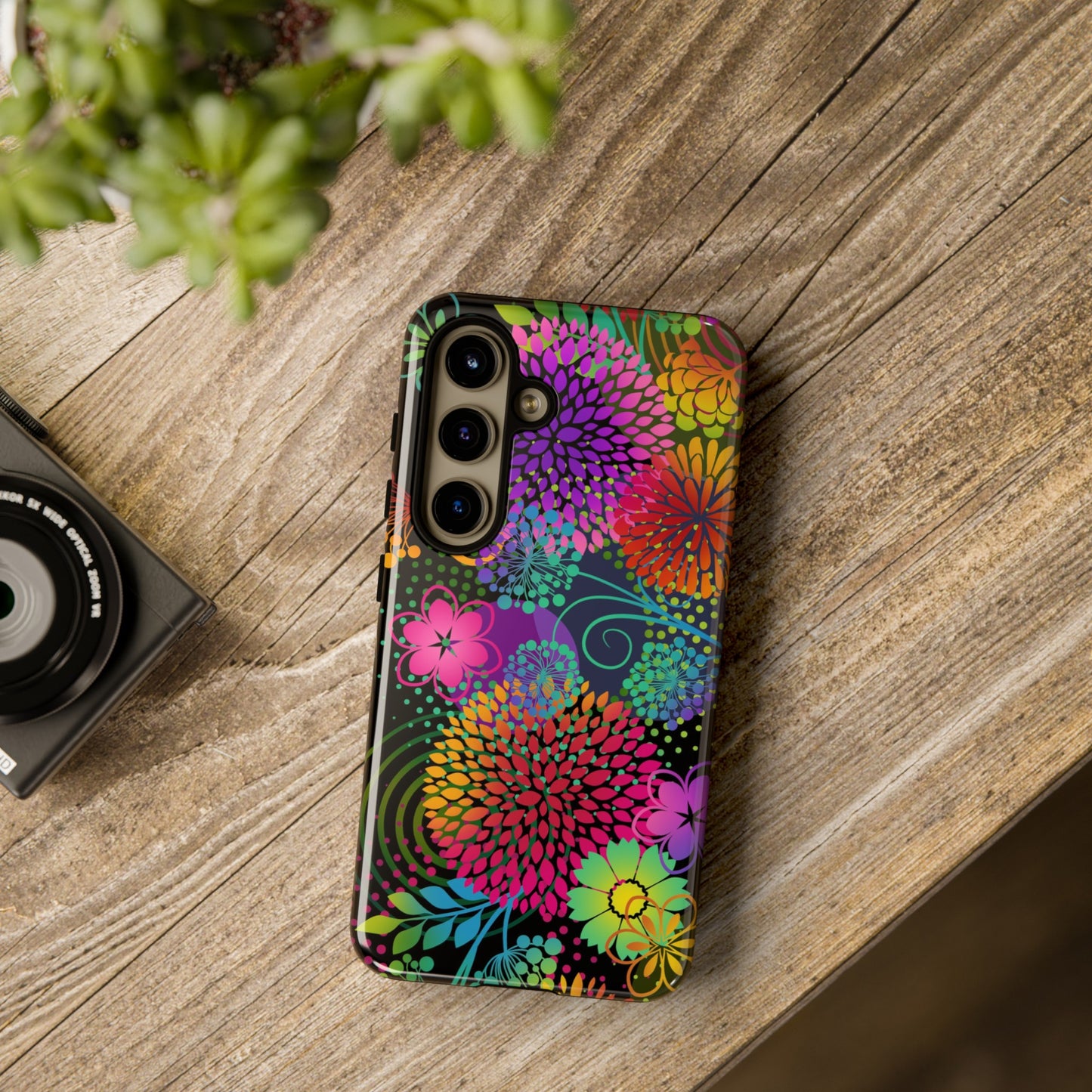 Samsung Galaxy Series Tough Case-Phone Case:  Unusual Garden [Flower Border]