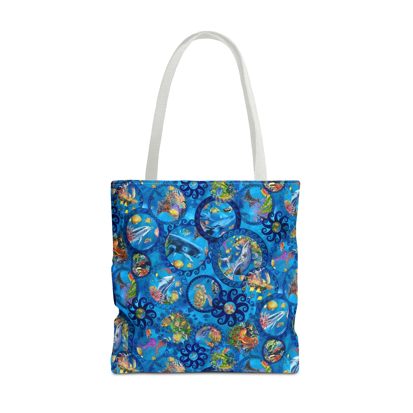 Tote Bag:  large-18x18;  "Calypso" [Sea Life Panel-Circles]