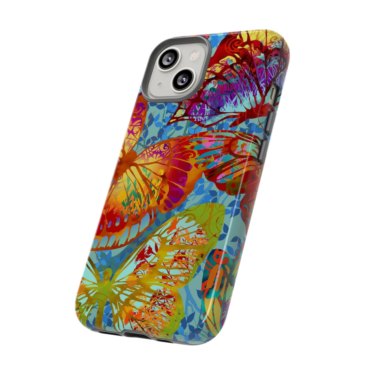 Apple I-Phone 14 (Series)-Tough Case-Phone Case:  Dreamscapes [Light Blue Butterflies]