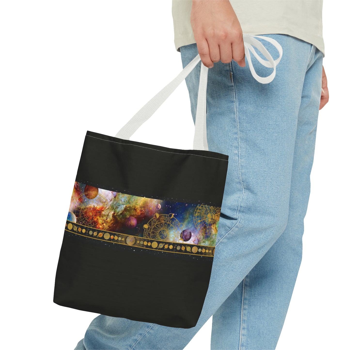 Tote Bag:  large-18x18;  "Cosmos" [Planets Border]