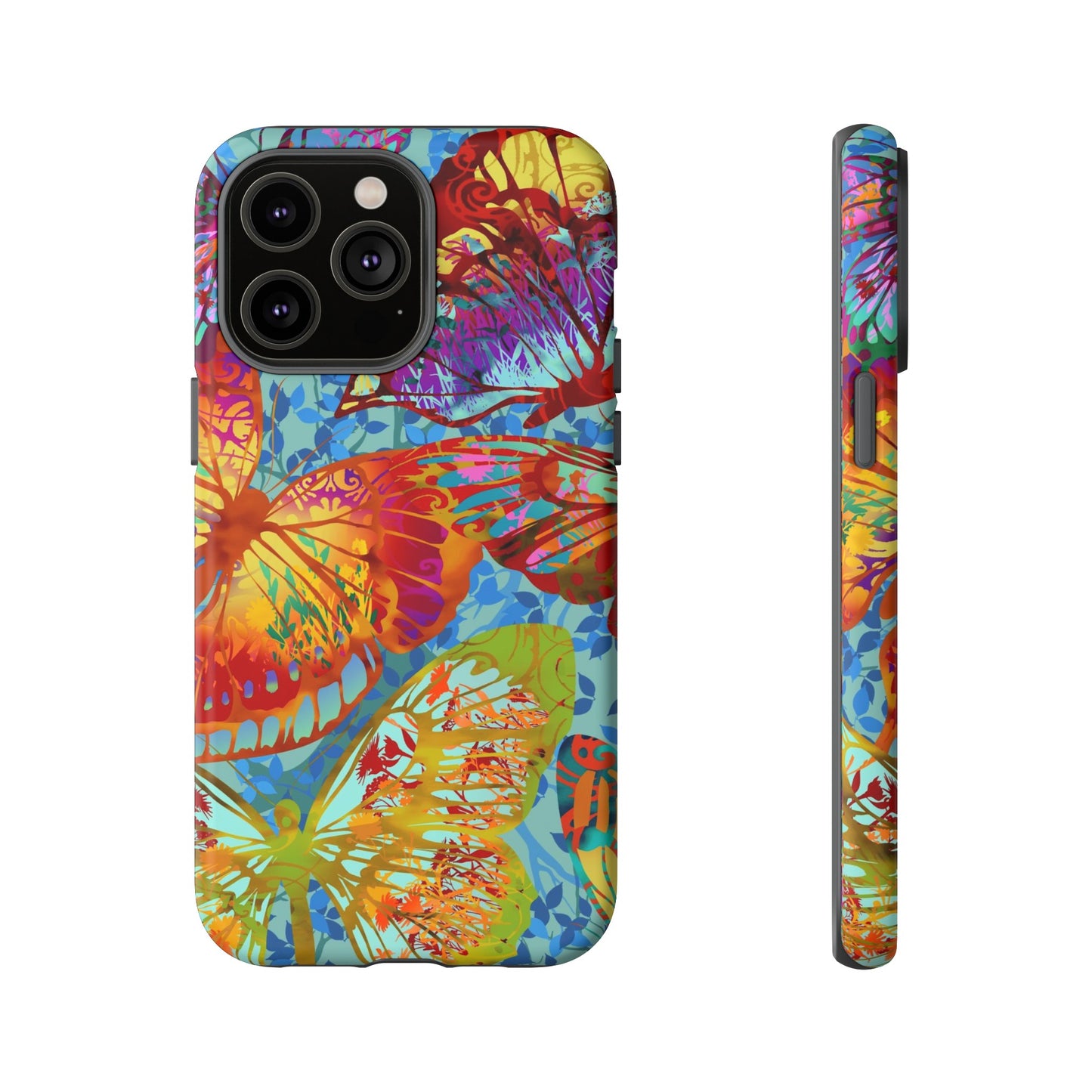 Apple I-Phone 14 (Series)-Tough Case-Phone Case:  Dreamscapes [Light Blue Butterflies]