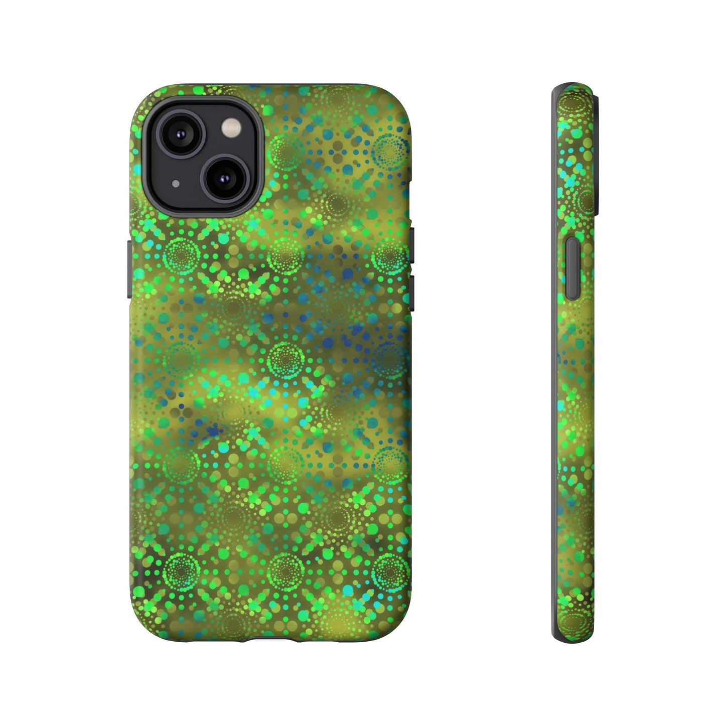 Apple I-Phone 14 (Series)-Tough Case-Phone Case: Dreamscapes [Green Kaleidoscopes]