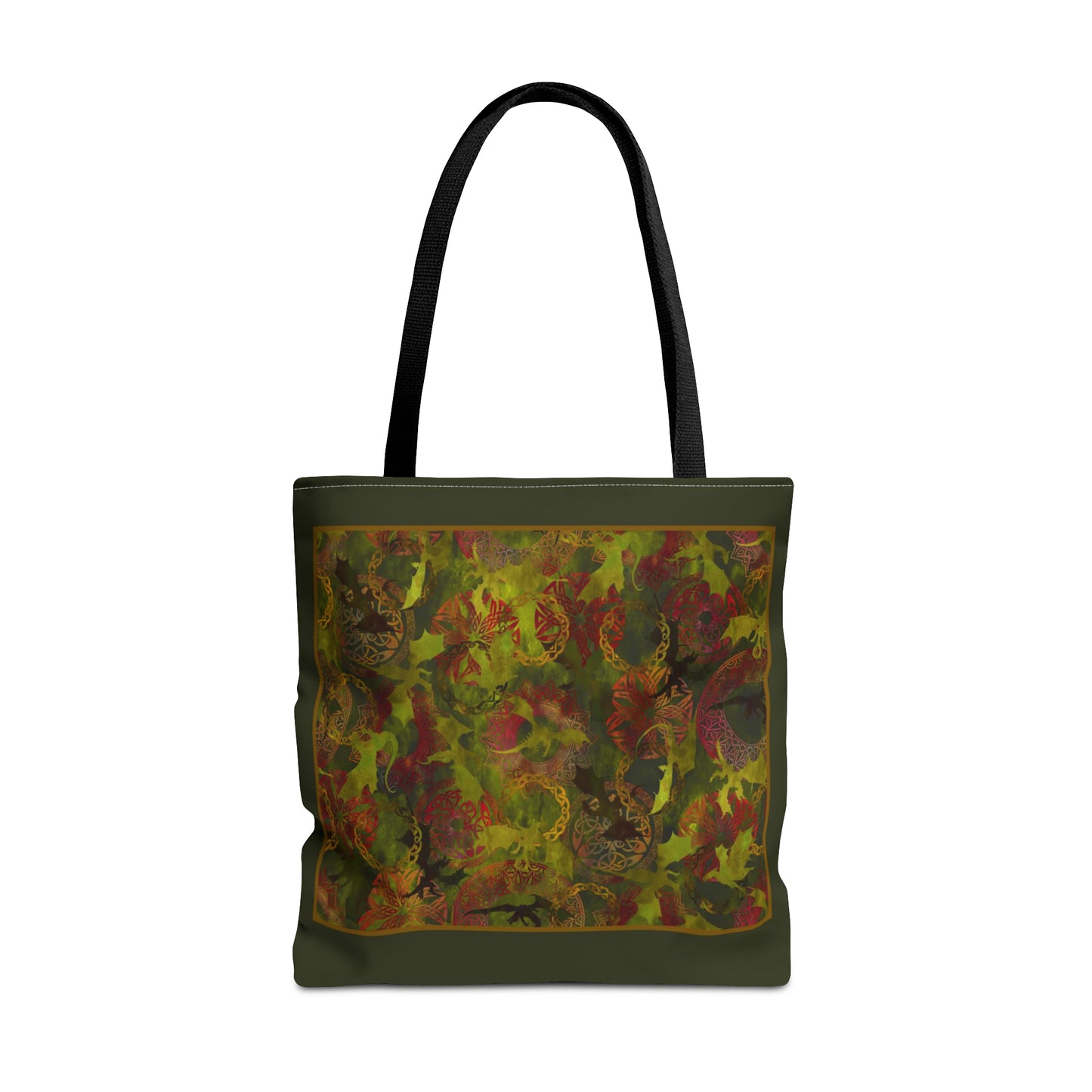 Tote Bag:  large-18x18;  "Dragons" [Green Panel]