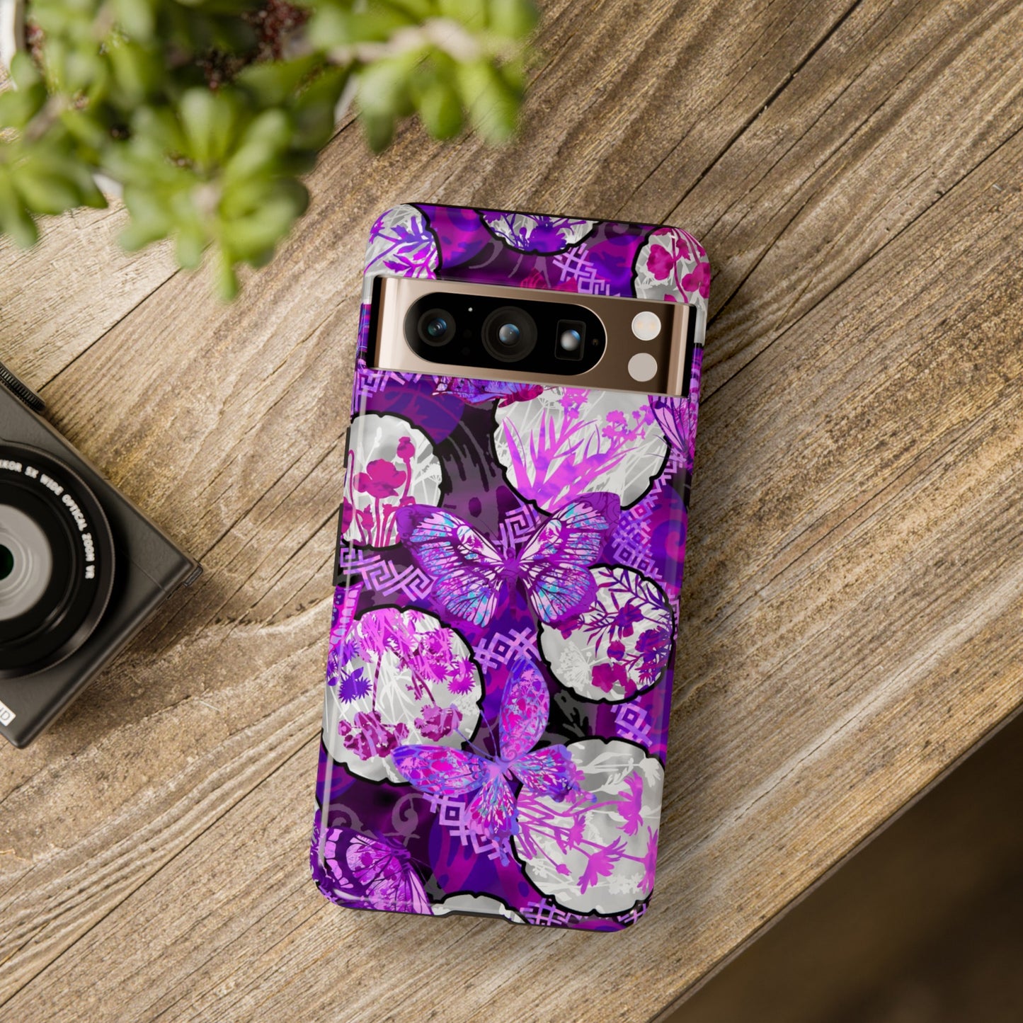 Google Pixel Tough Case-Phone Case: Dreamscapes [Bright Purple Butterflies]