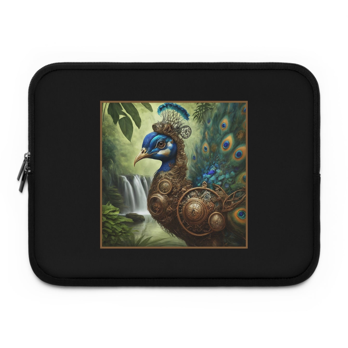 Laptop Sleeve (Sizes: 13", 15", 17"):  Steampunk Menagerie [Peacock]