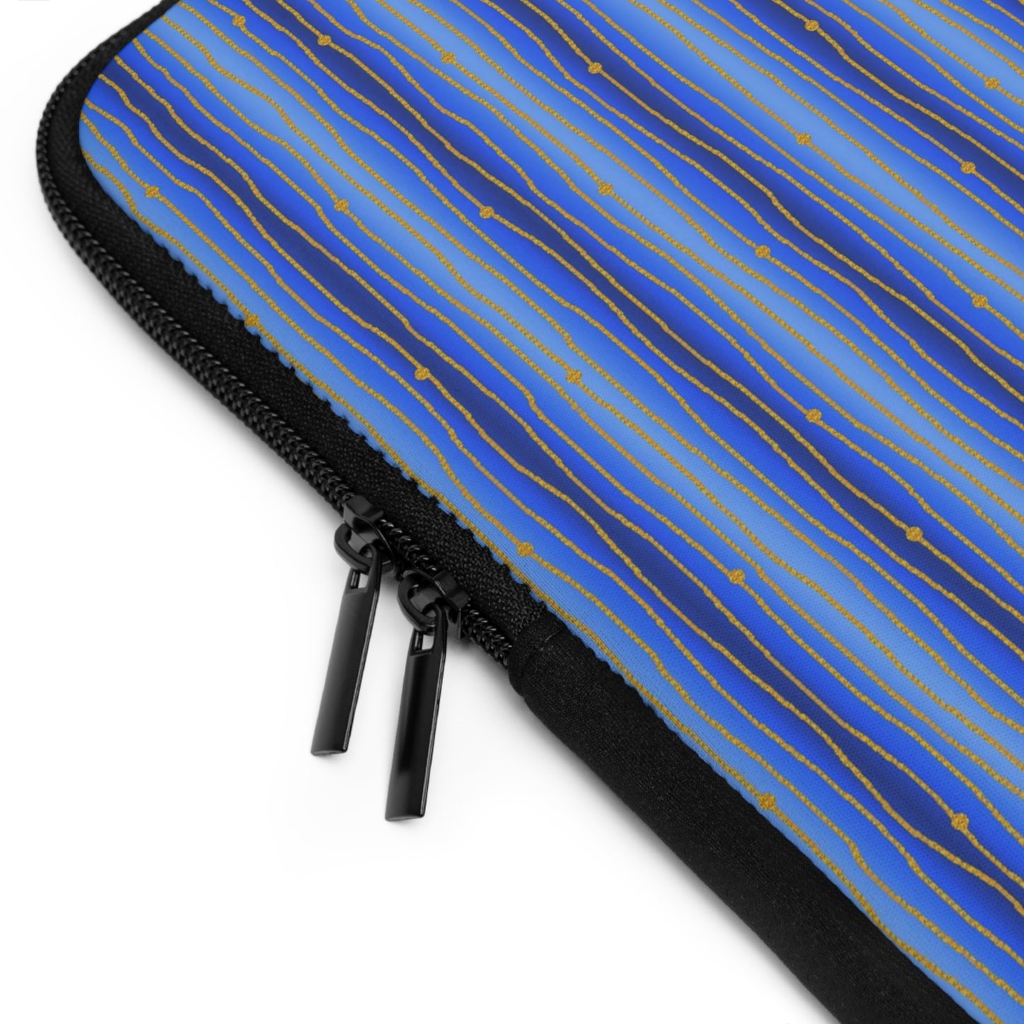 Laptop Sleeve:  Celestial [Blue-Gold Speck Stripe]