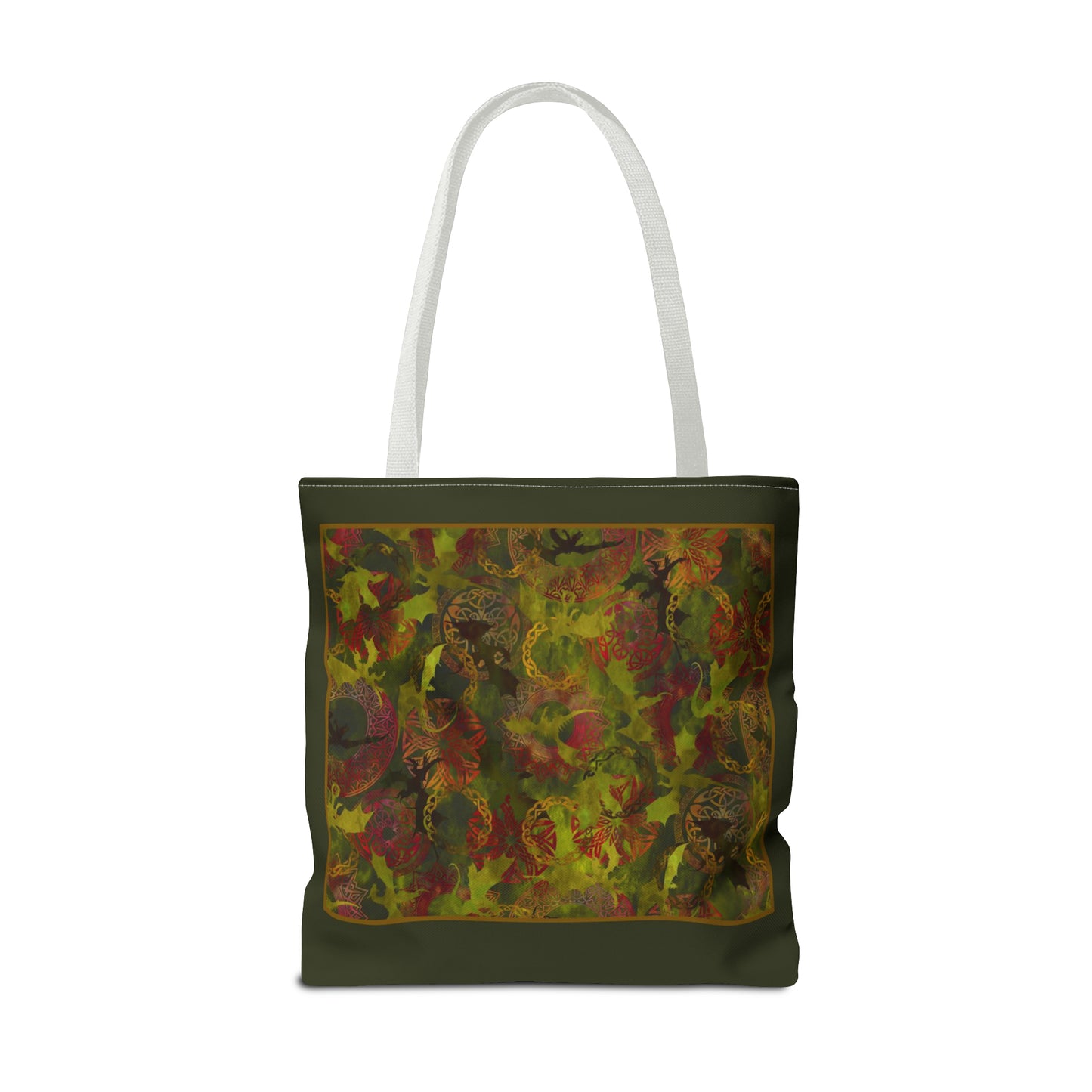 Tote Bag:  large-18x18;  "Dragons" [Green Panel]