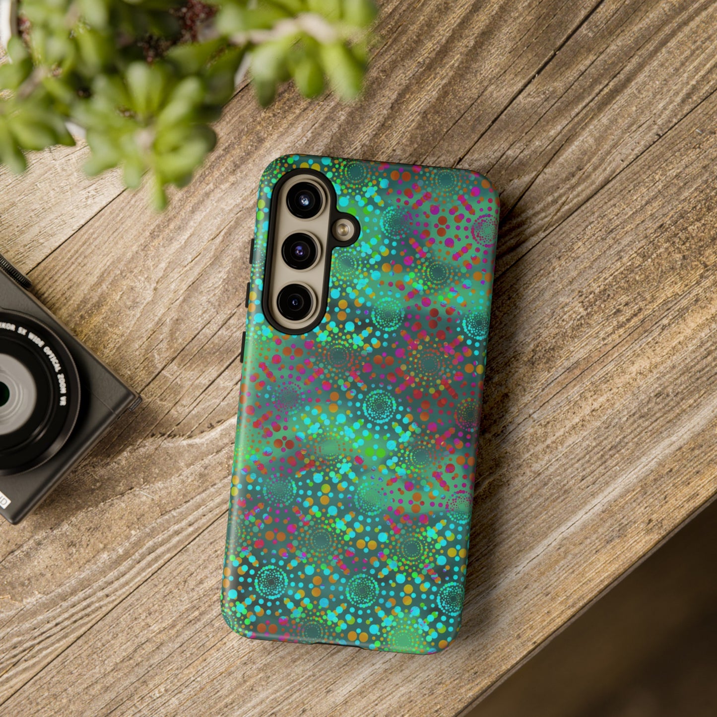 Samsung Galaxy Series Tough Case-Phone Case: Dreamscapes [Teal Green Kaleidoscope]