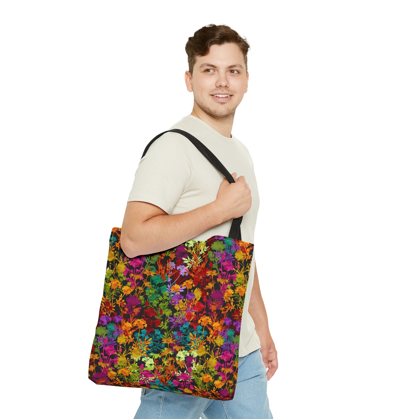Tote Bag:  Large-18x18; Dreamscapes-Multi Color Flowers