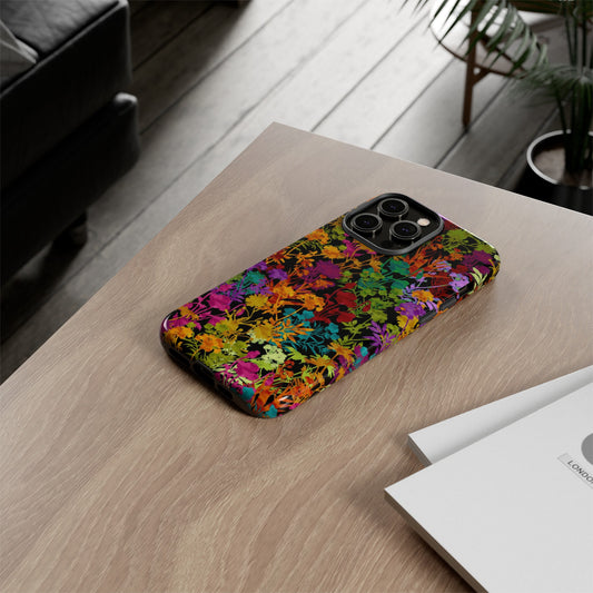 Apple I-Phone 14 (Series)-Tough Case-Phone Case:  Dreamscapes [Multi-Colored Flowers-Dark]