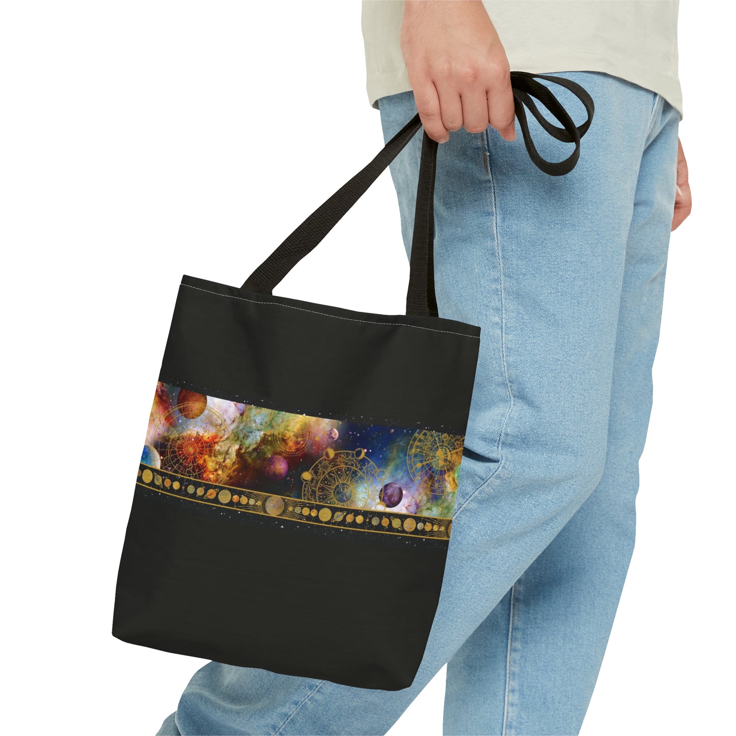Tote Bag:  large-18x18;  "Cosmos" [Planets Border]