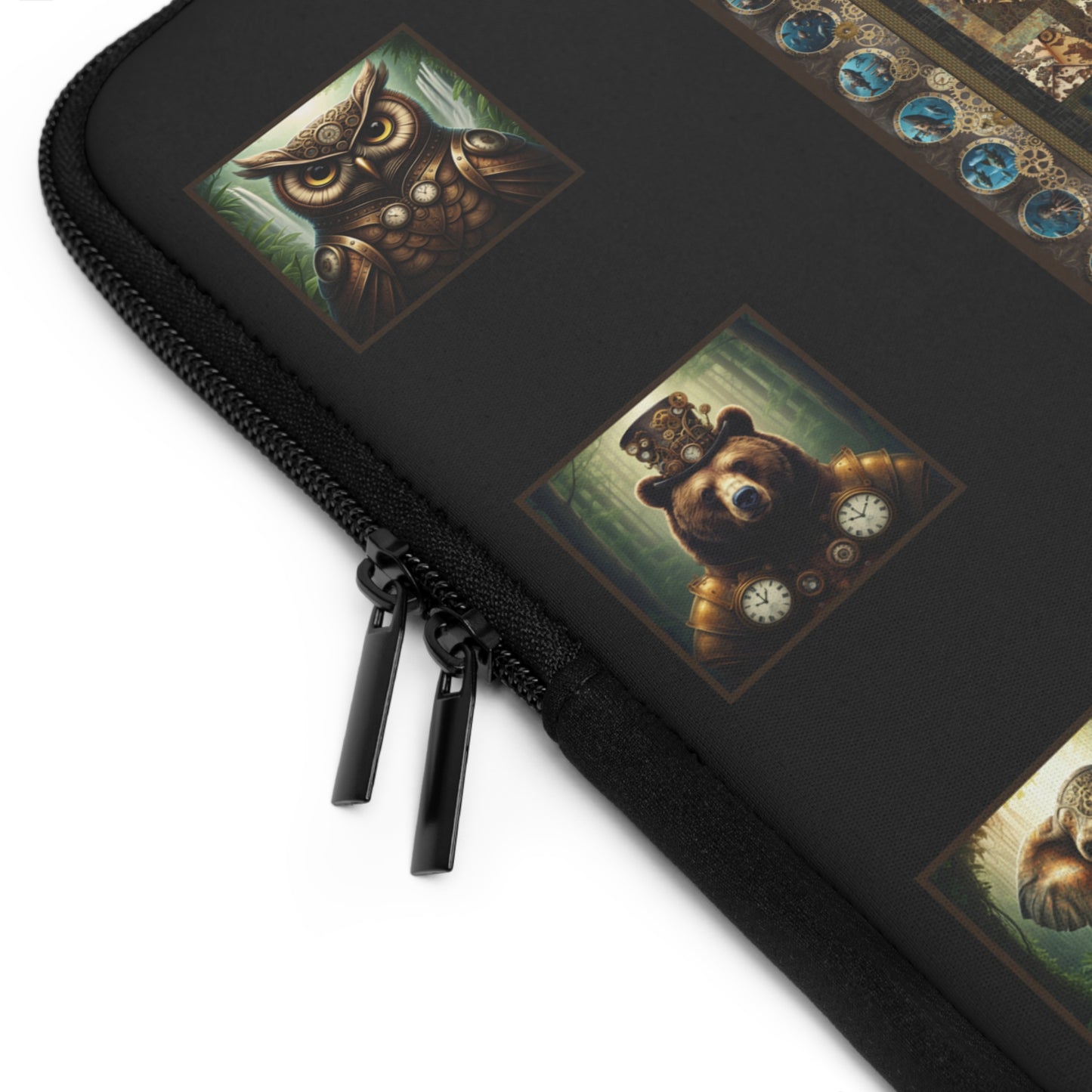 Laptop Sleeve (Sizes: 13", 15", 17"):  Steampunk Menagerie [Animals-Plus]