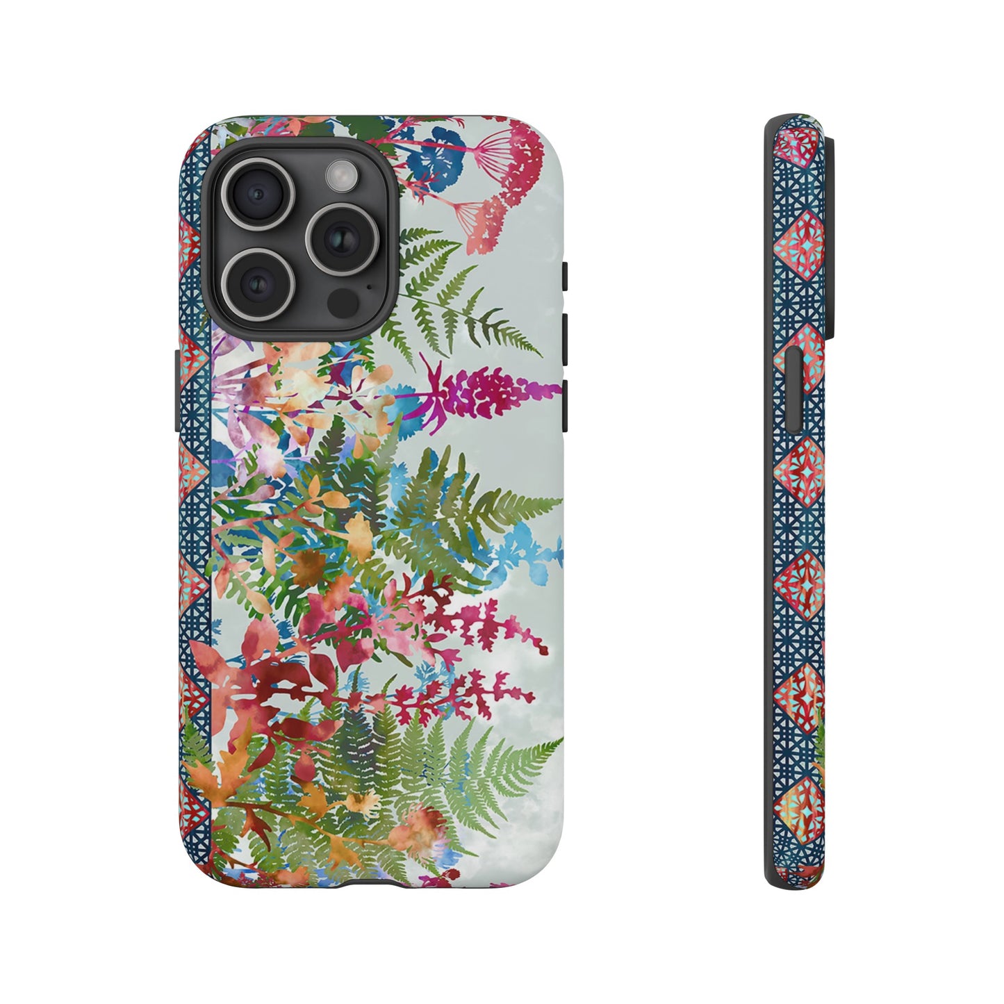 Apple I-Phone 15 (Series) Tough Case-Phone Case:  Haven [Lite Blue Border]