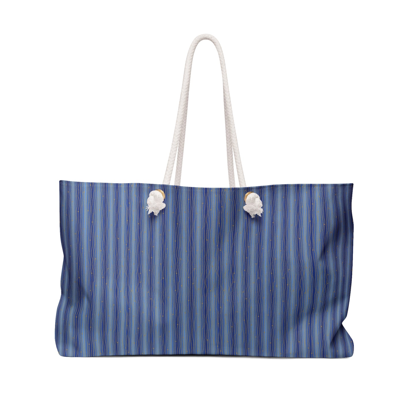 Weekender Tote Bag (Large):  Celestial [Blue-Gold Speck Stripes]