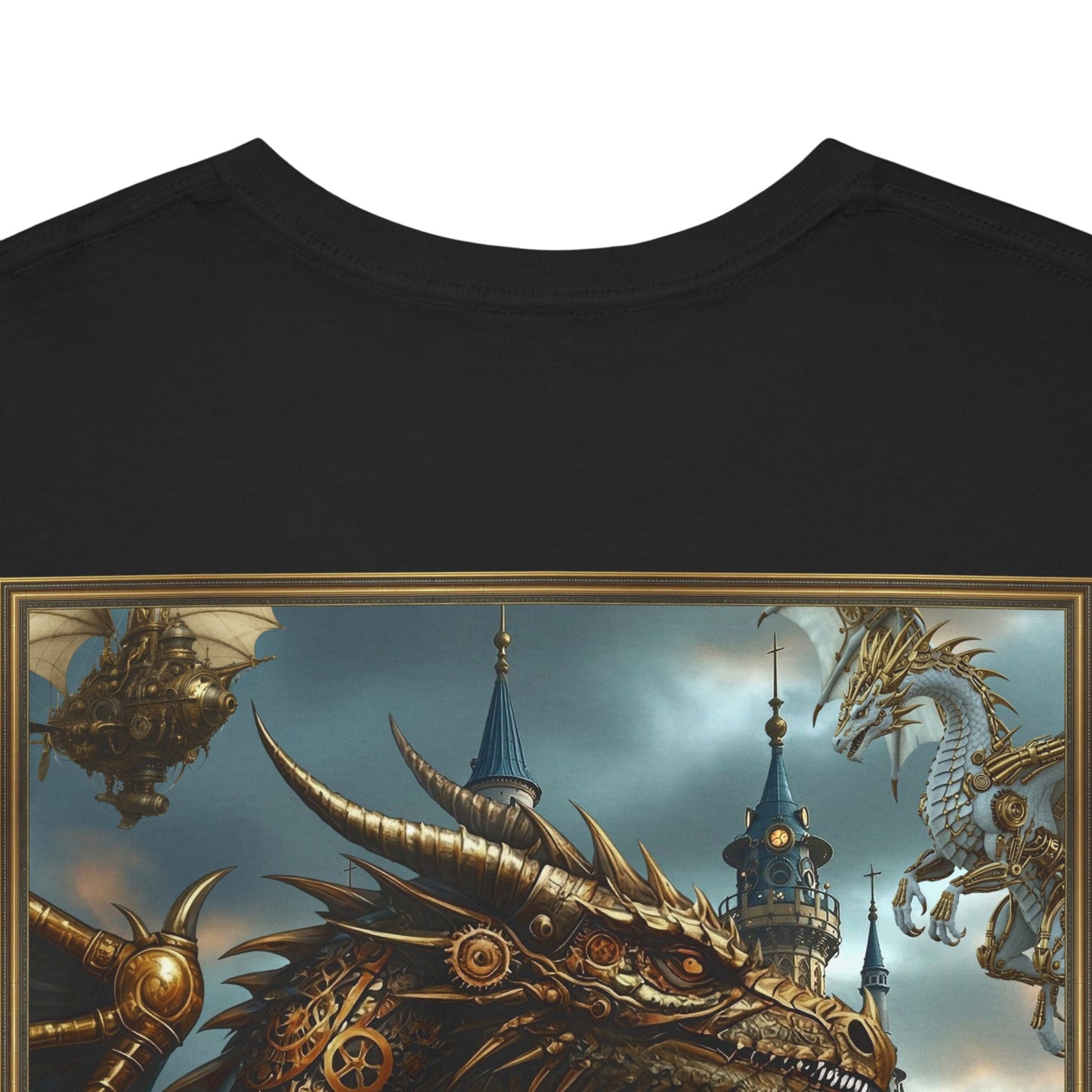Dragon Crest T‑Shirt — Steampunk Dragon Fantasy Graphic Tee