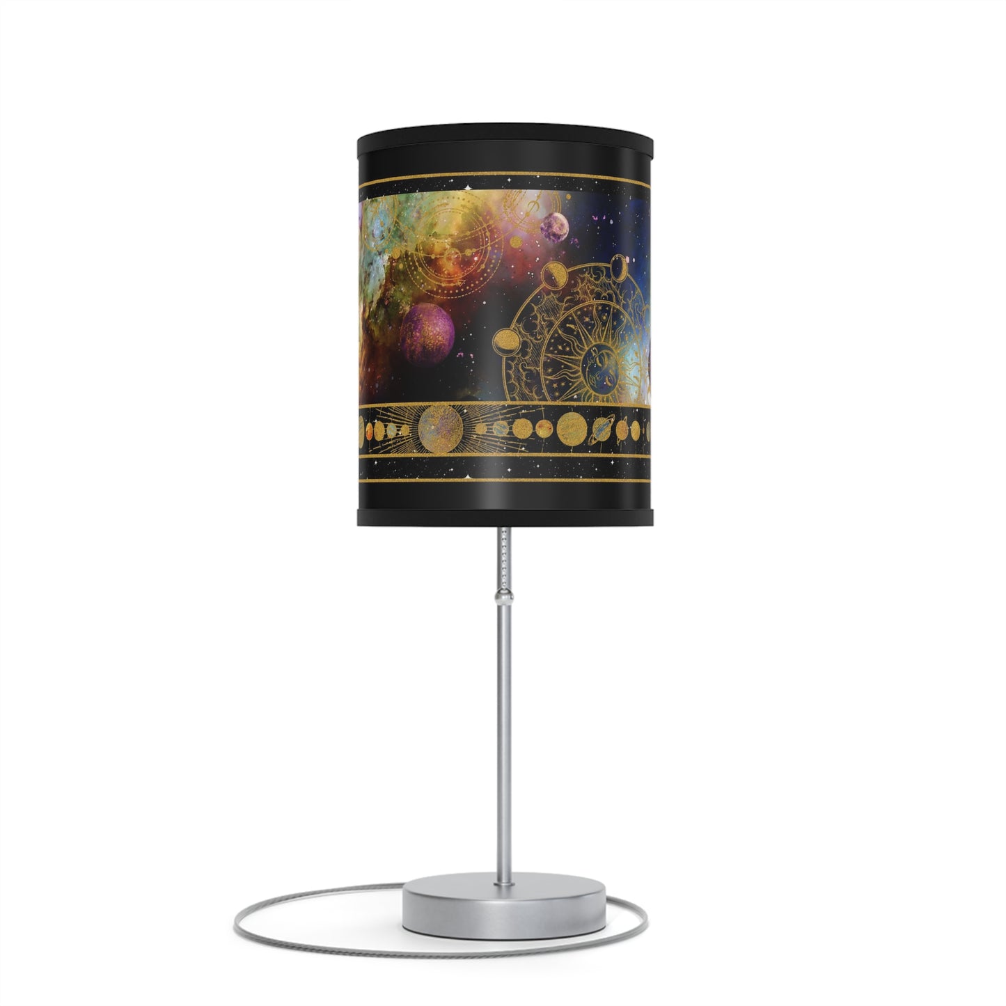 Table Lamp: Silver Base; "Cosmos"